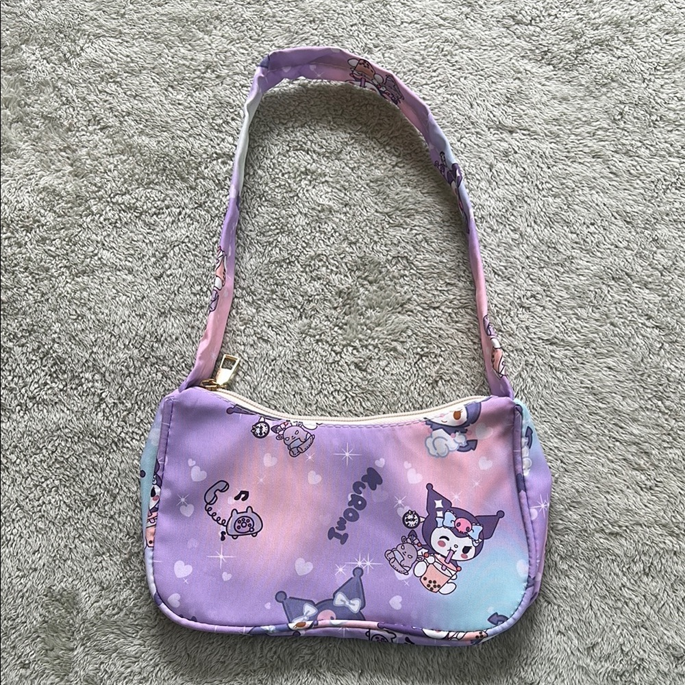Kuromi Pastel Nylon Shoulder Bag NWOT – Sanrio Kawaii Pink & Purple Purse